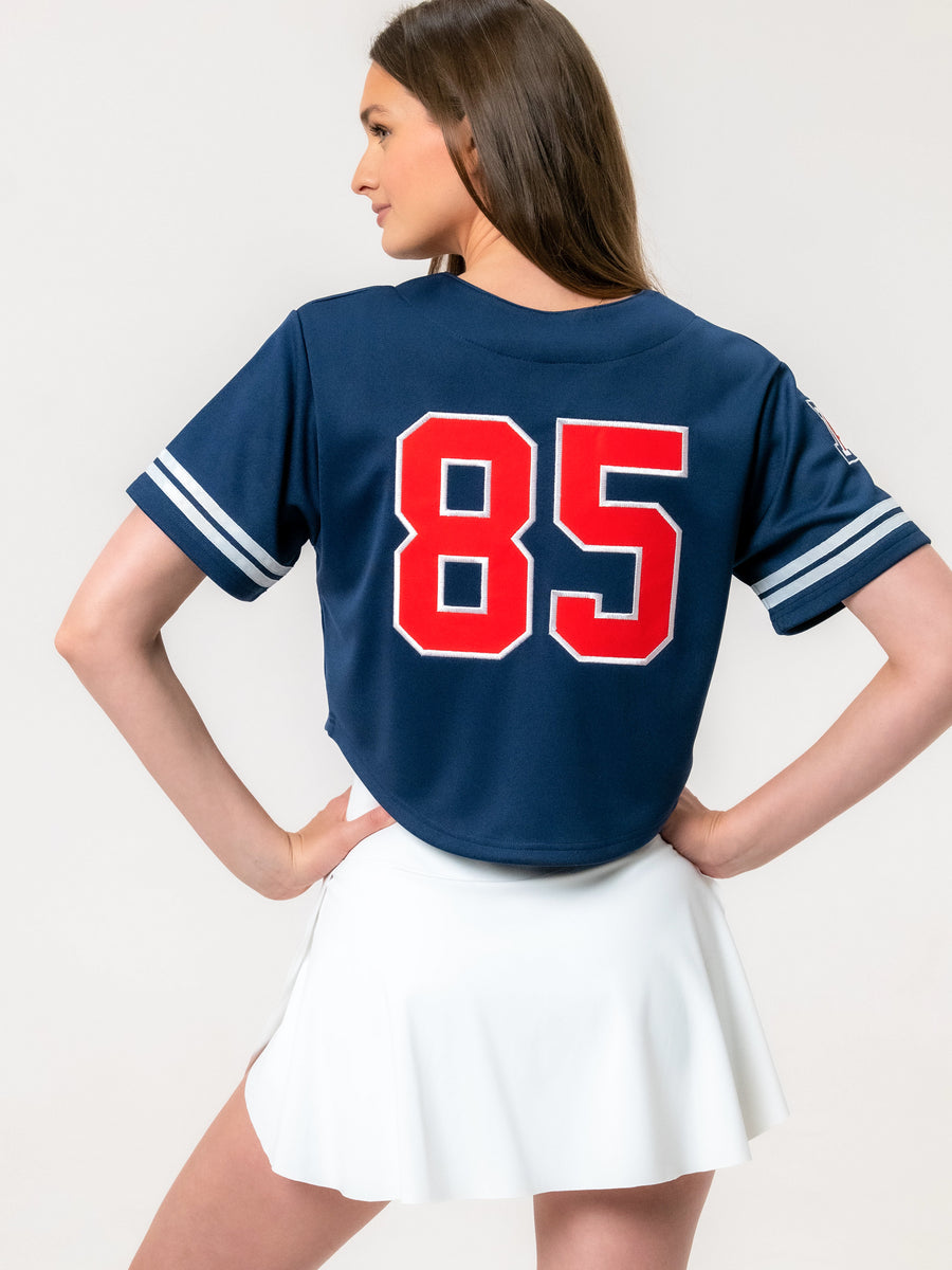 University of Arizona - Embroidered Cropped Baseball Jersey - Navy –  Established and Company