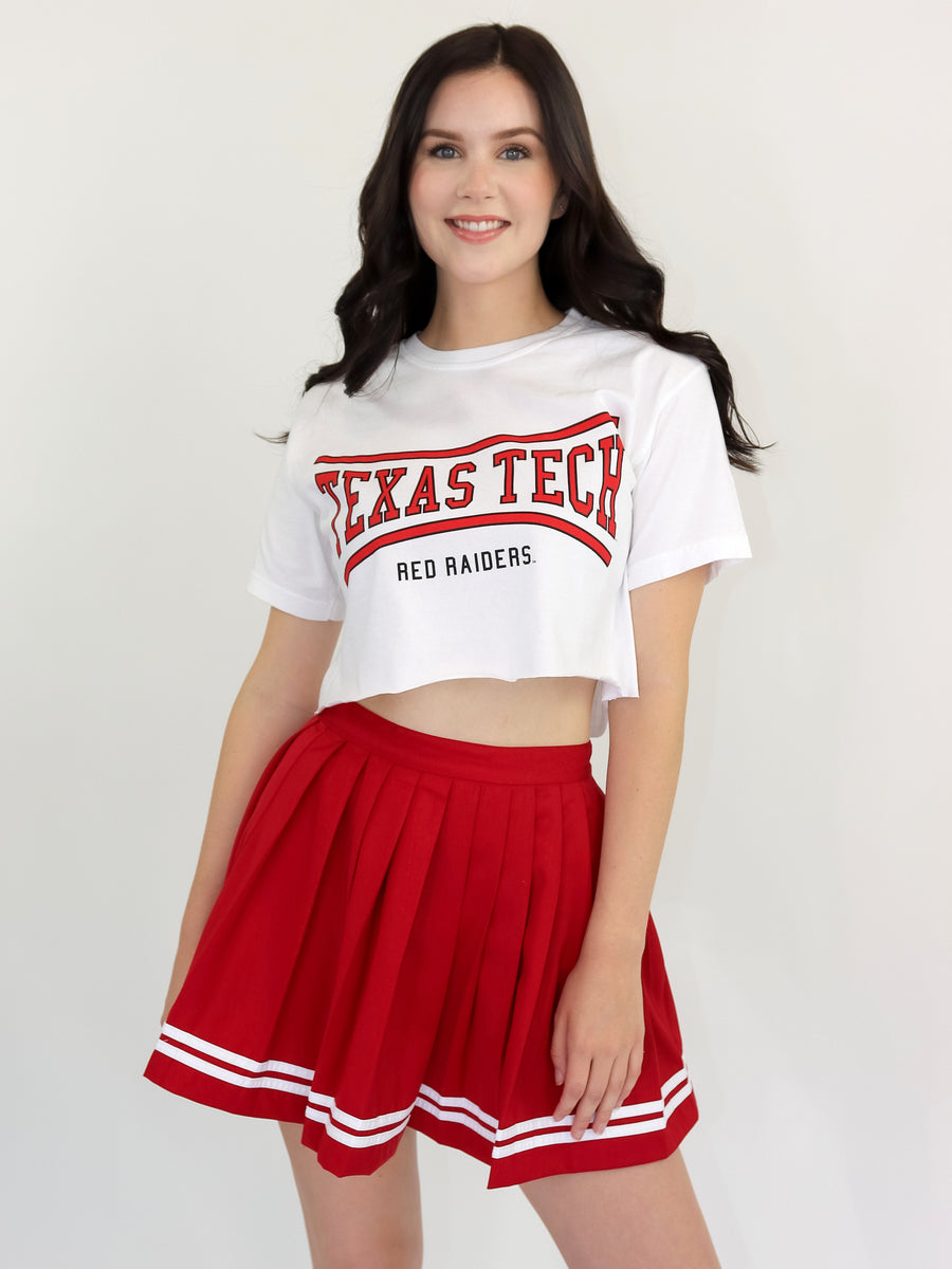 Texas Tech - Retro Bend Cropped T-Shirt - White – Established and Company