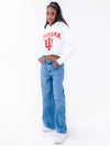 Indiana University - Campus Rec Cropped Hoodie - White