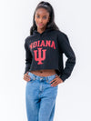 Indiana University - Campus Rec Cropped Hoodie - Black