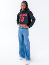 Indiana University - Campus Rec Cropped Hoodie - Black