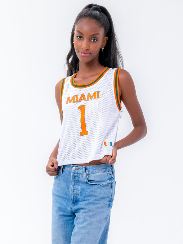 University of Miami - Women's Mesh Basketball Jersey - White