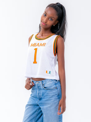 University of Miami - Women's Mesh Basketball Jersey - White