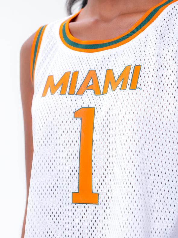 University of Miami - Women's Mesh Basketball Jersey - White