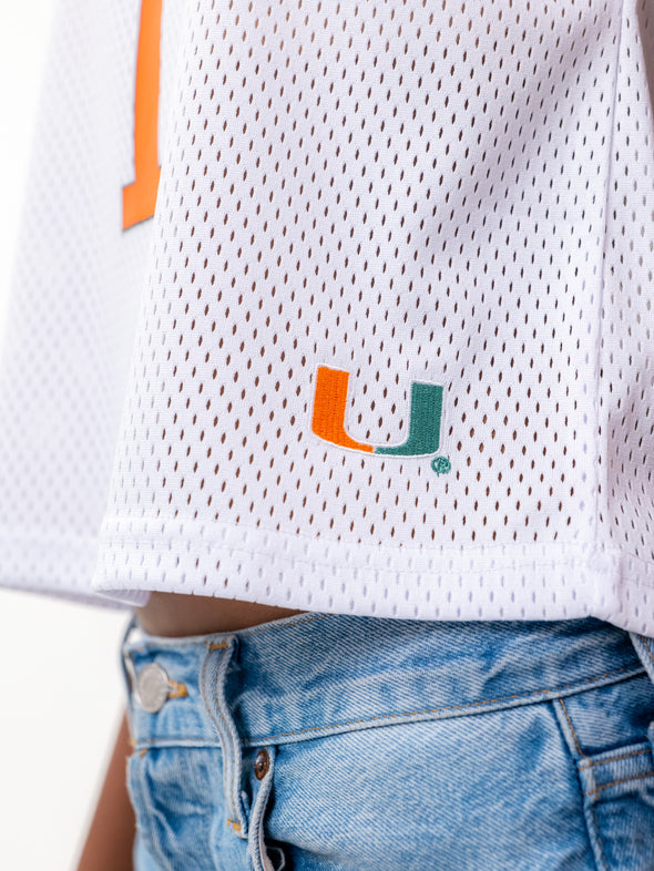 University of Miami - Women's Mesh Basketball Jersey - White