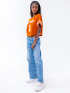 University of Texas - Special Edition Women's Mesh Cropped Fashion Football Jersey #1 - Burnt Orange