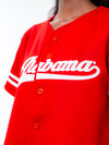 University of Alabama - Women's Cropped Baseball Jersey Crop Top - Crimson