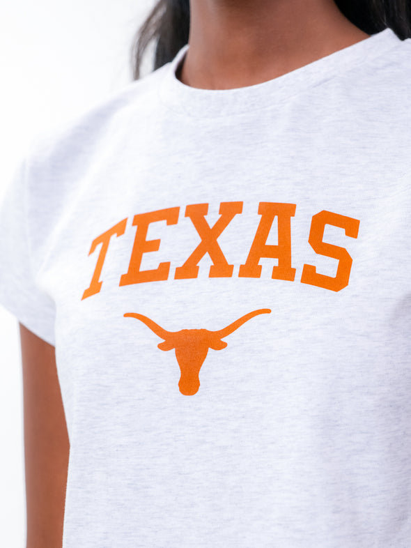 University of Texas - The Tip Off Graphic Baby Tee - Ash Grey