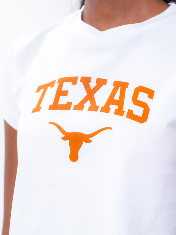 University of Texas - The Tip Off Graphic Baby Tee - White