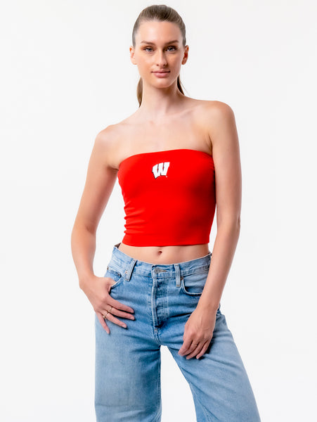 University of Wisconsin - The Embroidered Stadium Tube Top - Red