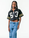 UCF - Zip-Up Cropped Fashion Football Jersey - Black