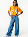 University of Tennessee - Zip-Up Cropped Fashion Football Jersey - Orange