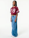 Mississippi State - Zip-Up Cropped Fashion Football Jersey - Maroon