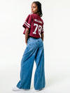 Mississippi State - Zip-Up Cropped Fashion Football Jersey - Maroon