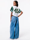 Baylor University - Women's Cropped Baseball Crop Jersey Top - White