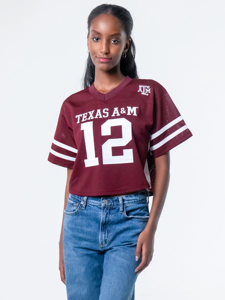 Texas A&M - Special Edition Women's Mesh Cropped Fashion Football Jersey - Maroon