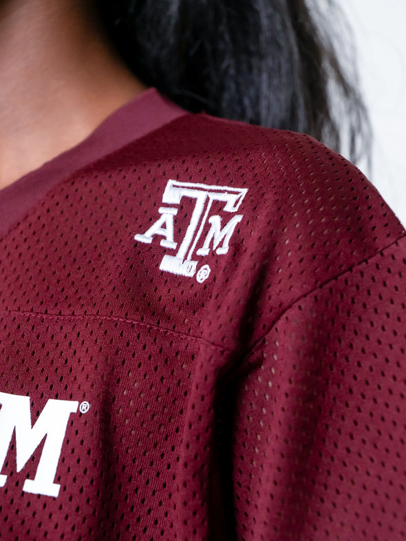 Texas A&M - Special Edition Women's Mesh Cropped Fashion Football Jersey - Maroon