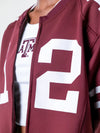 Texas A&M - Zip-Up Cropped Fashion Football Jersey - Maroon