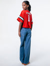 University of Georgia - Special Edition Women's Mesh Cropped Fashion Football Jersey NIL #1 Trevor Etienne - Red / Etienne