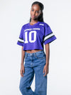 TCU - Special Edition Women's Mesh Cropped Fashion Football Jersey NIL #10 Josh Hoover - Purple