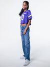 TCU - Special Edition Women's Mesh Cropped Fashion Football Jersey NIL #10 Josh Hoover - Purple