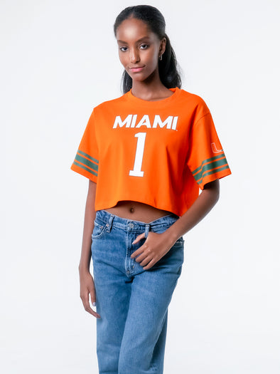 University of Miami - Cropped Jersey Tee - Orange