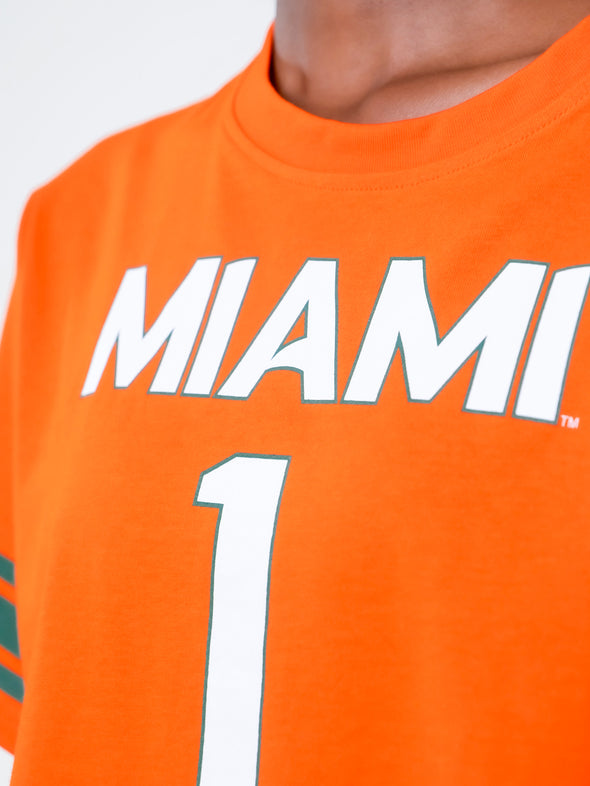 University of Miami - Cropped Jersey Tee - Orange