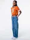 University of Texas - Cropped Jersey Tee NIL #3 Quinn Ewers - Burnt Orange