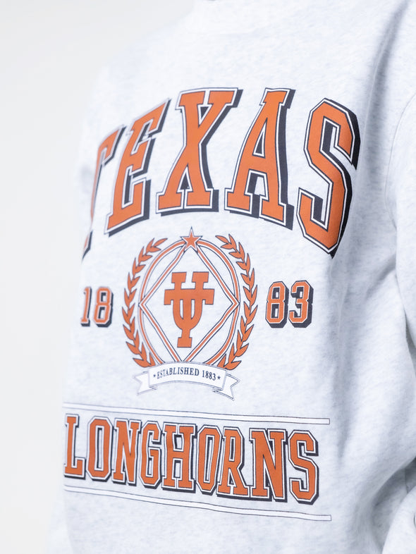 University of Texas - Vintage Crest Crewneck Sweatshirt - Ash Grey