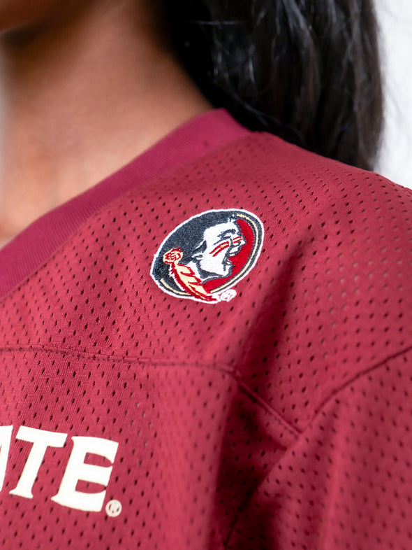 Florida State - Special Edition Women's Mesh Cropped Fashion Football Jersey NIL #9 Lawrance Toafili - Garnet