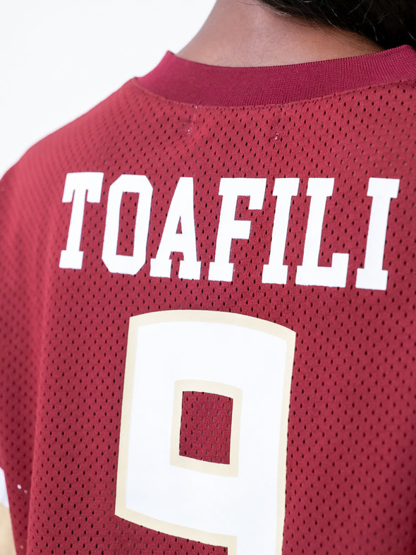 Florida State - Special Edition Women's Mesh Cropped Fashion Football Jersey NIL #9 Lawrance Toafili - Garnet