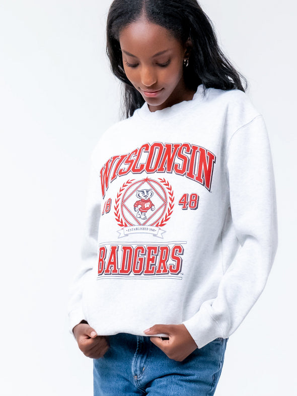 University of Wiconsin - Vintage Crewneck Sweatshirt - Ash Grey