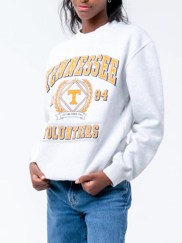 University of Tennessee - Vintage Crest Crewneck Sweatshirt - Ash Grey