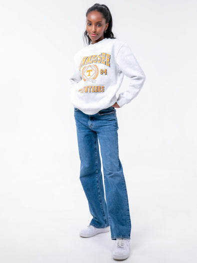 University of Tennessee - Vintage Crest Crewneck Sweatshirt - Ash Grey