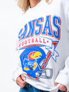 University of Kansas - Vintage Football Crewneck Sweatshirt - Ash Grey