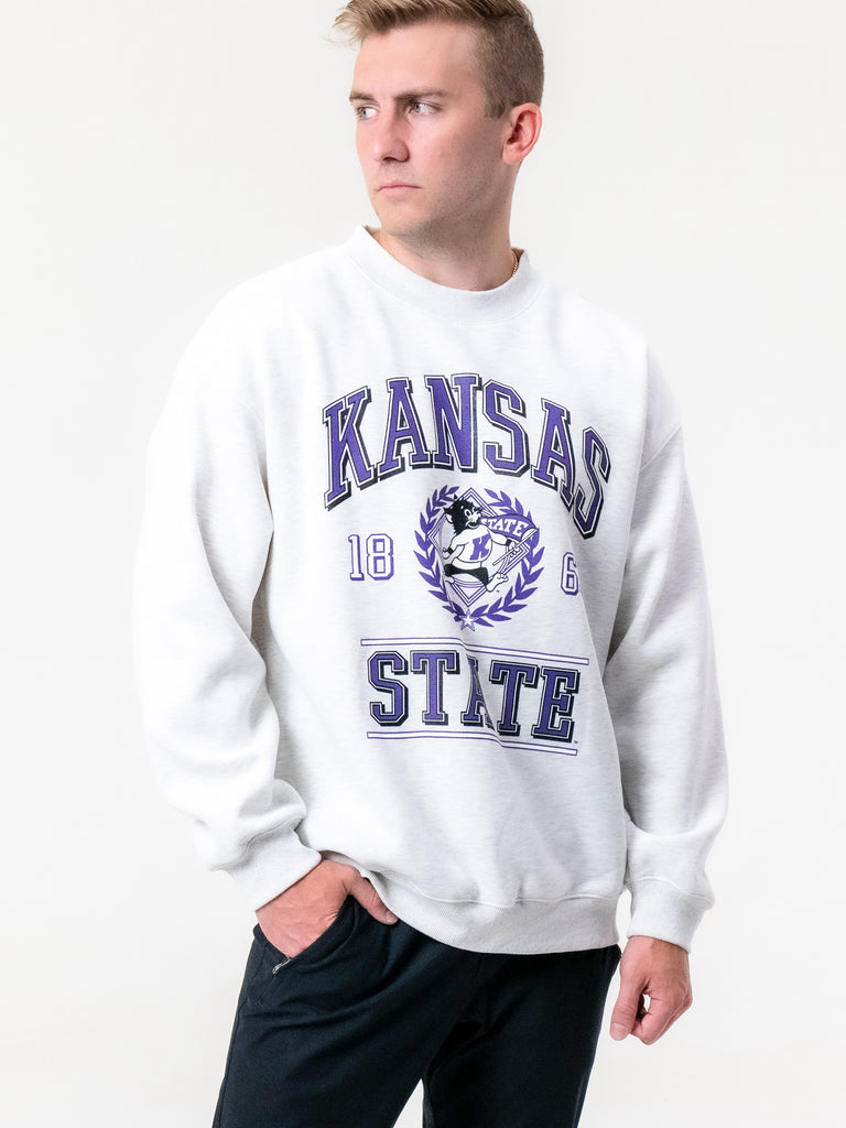 Kansas State - Vintage Crewneck Sweatshirt - Ash Grey -