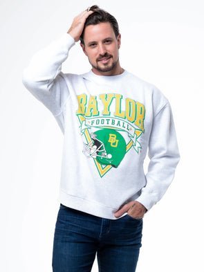 Baylor University - Limited Edition Vintage Championship Football Sweatshirt - Ash Grey