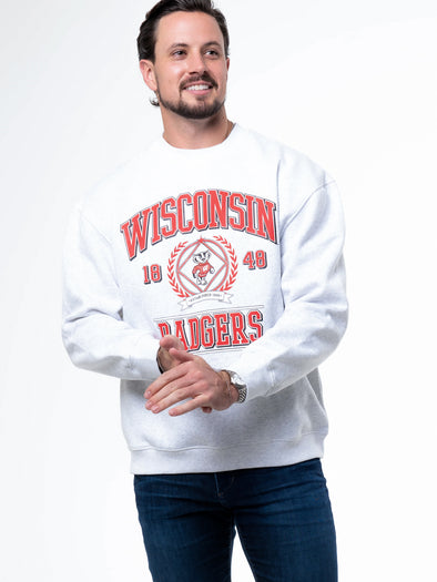 University of Wiconsin - Vintage Crewneck Sweatshirt - Ash Grey