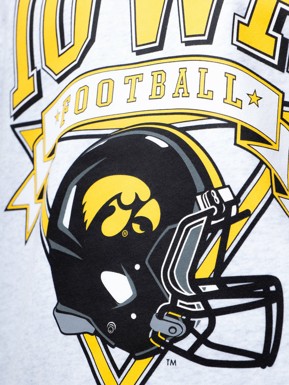 University of Iowa - Vintage Football Crewneck Sweatshirt - Ash Grey