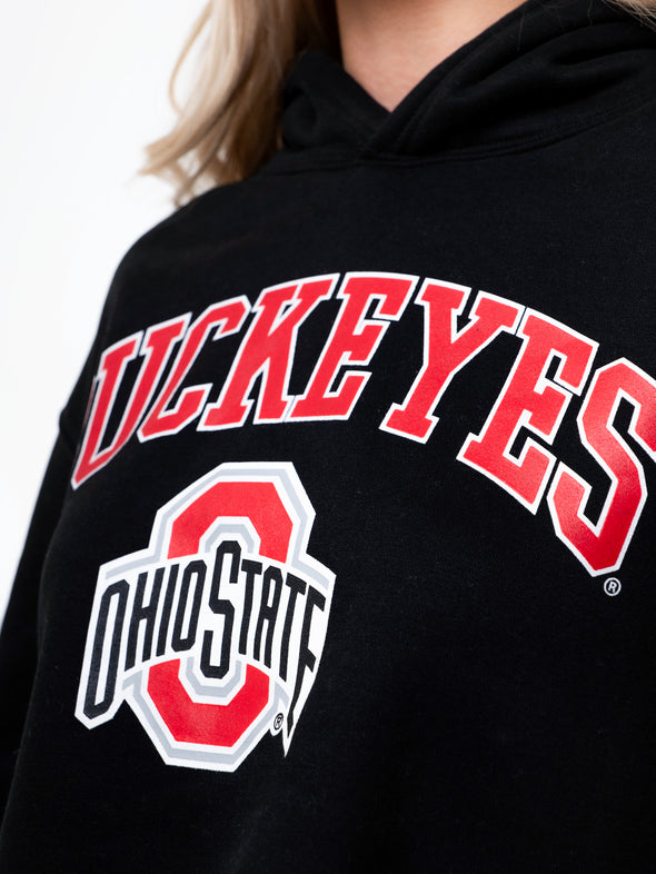 Ohio State University- Campus Rec Cropped Hoodie - Black