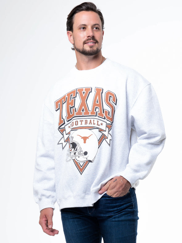 University of Texas - Vintage Football Crewneck Sweatshirt - Ash Grey