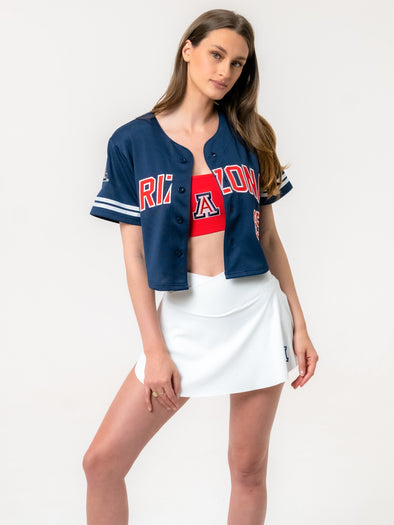 University of Arizona - Women's Cropped Baseball Jersey - Navy