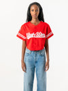 University of Utah - Women's Cropped Baseball Jersey Crop Top - Red