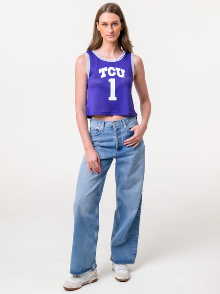 TCU - Women's Mesh Basketball Jersey - Purple